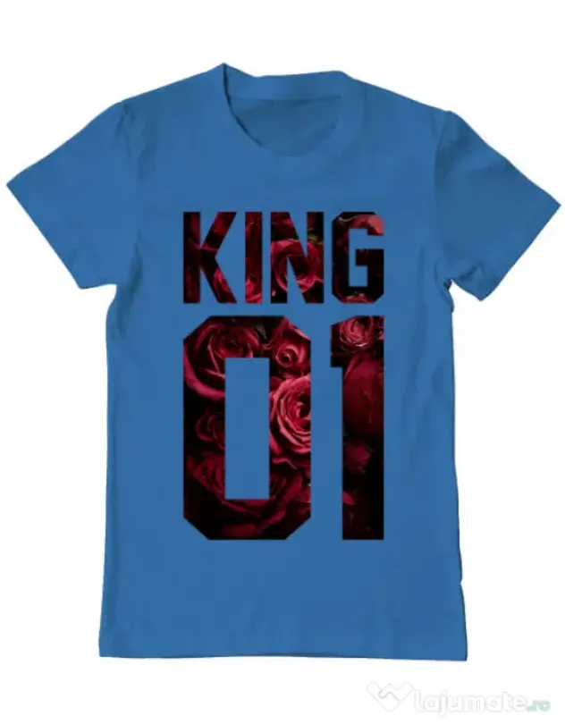 Tricou ADLER barbat Flower king Albastru azuriu