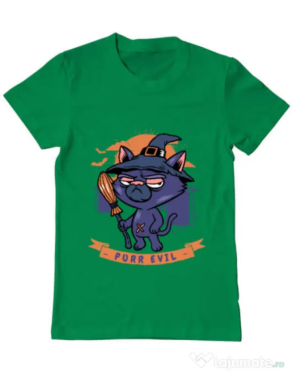 Tricou ADLER barbat Purr halloween Verde mediu