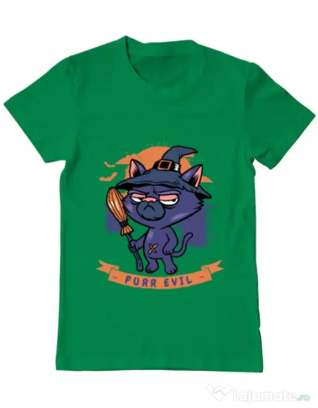 Tricou ADLER barbat Purr halloween Verde mediu