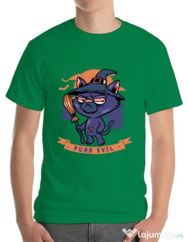 Tricou ADLER barbat Purr halloween Verde mediu