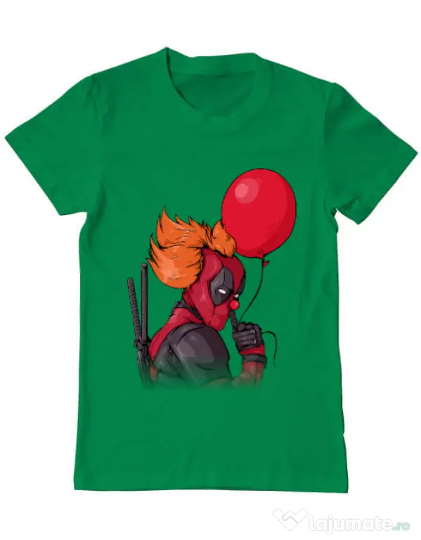 Tricou ADLER barbat IT is Deadpool Verde mediu