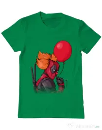 Tricou ADLER barbat IT is Deadpool Verde mediu