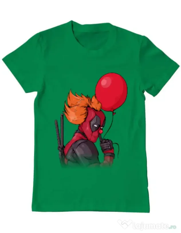 Tricou ADLER barbat IT is Deadpool Verde mediu