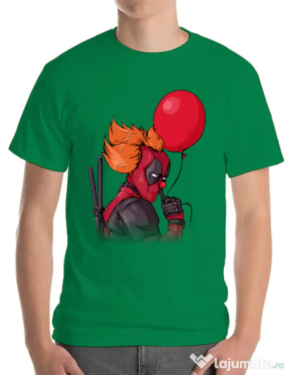 Tricou ADLER barbat IT is Deadpool Verde mediu