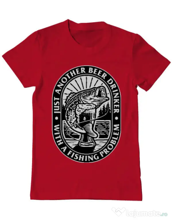 Tricou ADLER barbat Fishing problem Rosu
