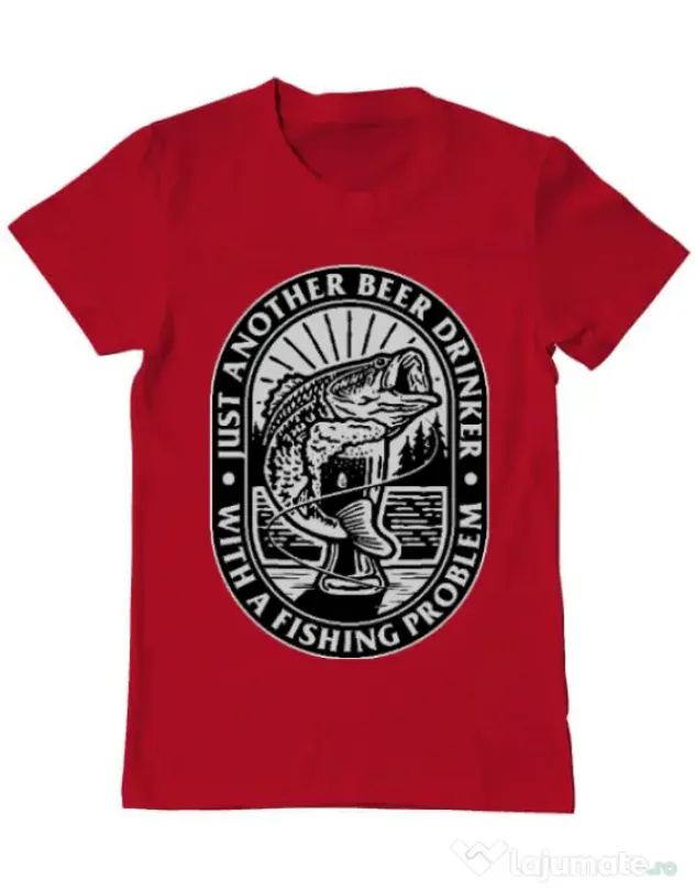 Tricou ADLER barbat Fishing problem Rosu