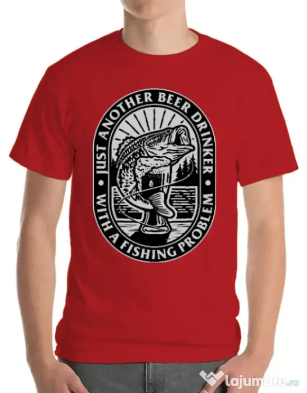 Tricou ADLER barbat Fishing problem Rosu