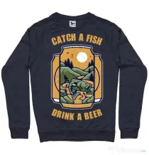 Bluza ADLER barbat Catch a fish Denim inchis