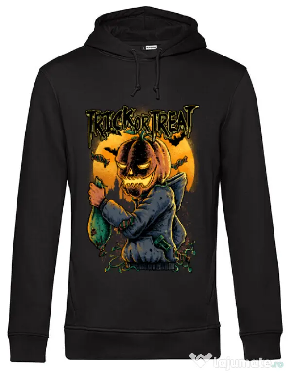 Hoodie barbat cu gluga Candy hunter Negru