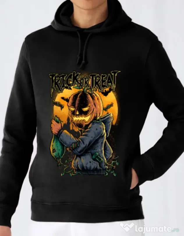 Hoodie barbat cu gluga Candy hunter Negru