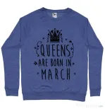 Bluza ADLER barbat Queens are born in March Albastru melanj