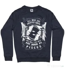 Bluza ADLER barbat The best men are born as Pisces Denim inchis