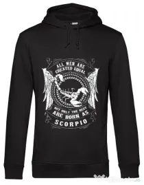 Hoodie barbat cu gluga The best men are born as Scorpio Negru