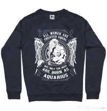 Bluza ADLER barbat The best women are born as Aquarius Denim inchis
