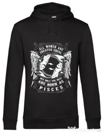 Hoodie barbat cu gluga The best women are born as Pisces Negru