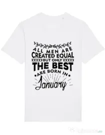 Tricou STANLEY STELLA barbat The best men are born in January Alb