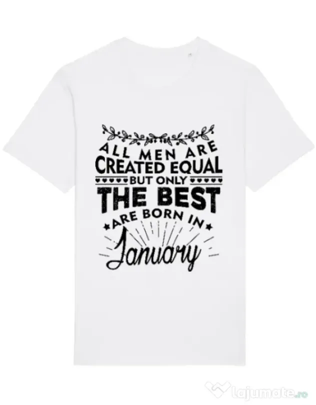 Tricou STANLEY STELLA barbat The best men are born in January Alb