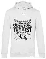 Hoodie barbat cu gluga The best women are born in July Alb