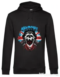 Hoodie barbat cu gluga Anarchy queen Negru