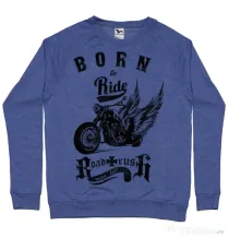 Bluza ADLER barbat Born to ride Albastru melanj