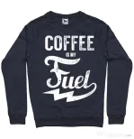 Bluza ADLER barbat Coffee is my fuel Denim inchis