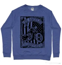 Bluza ADLER barbat Flag and bike Albastru melanj