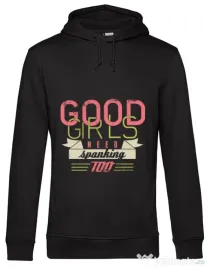 Hoodie barbat cu gluga Good girls need spanking Negru