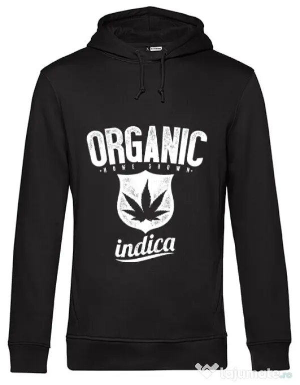 Hoodie barbat cu gluga Indica Negru