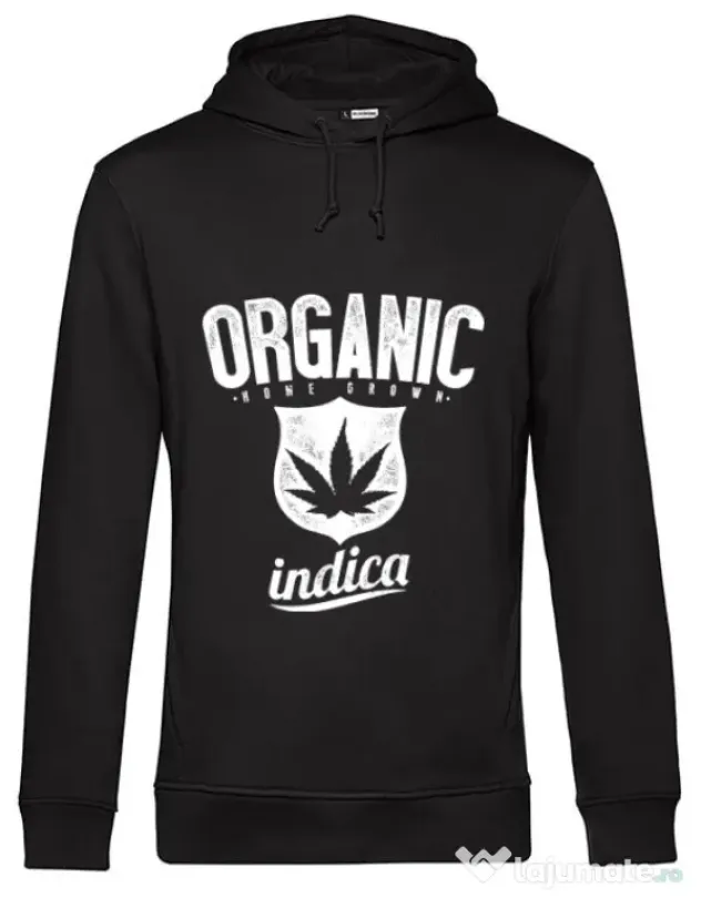 Hoodie barbat cu gluga Indica Negru