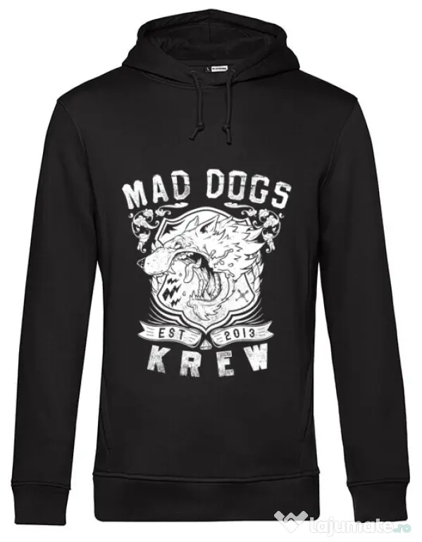 Hoodie barbat cu gluga Mad dogs krew Negru