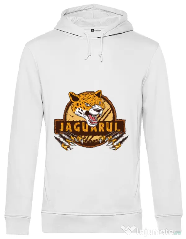 Hoodie barbat cu gluga Jaguarul Alb