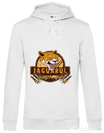 Hoodie barbat cu gluga Jaguarul Alb