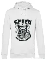 Hoodie barbat cu gluga Speed and power Alb