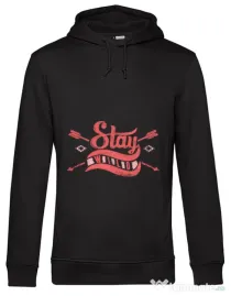 Hoodie barbat cu gluga Stay wild Negru