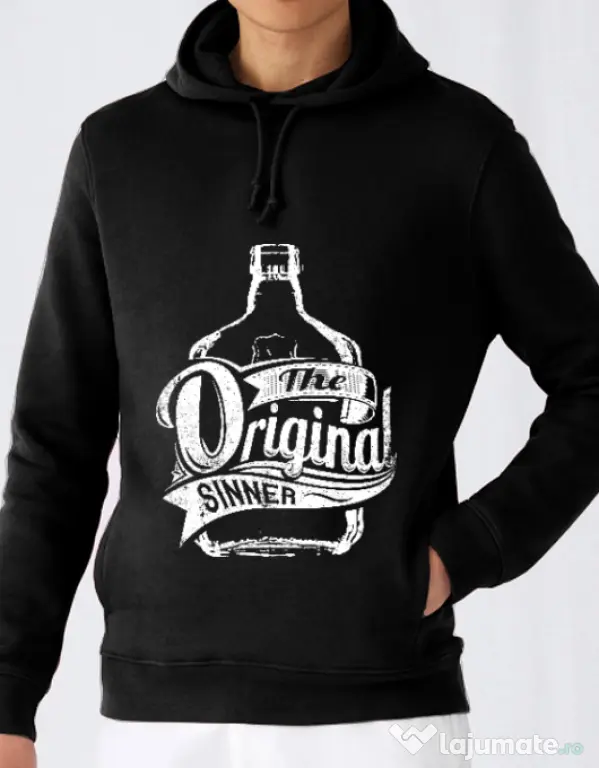 Hoodie barbat cu gluga The original sinner Negru