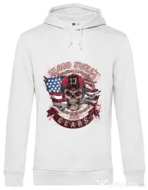 Hoodie barbat cu gluga Blood sweat and gears Alb