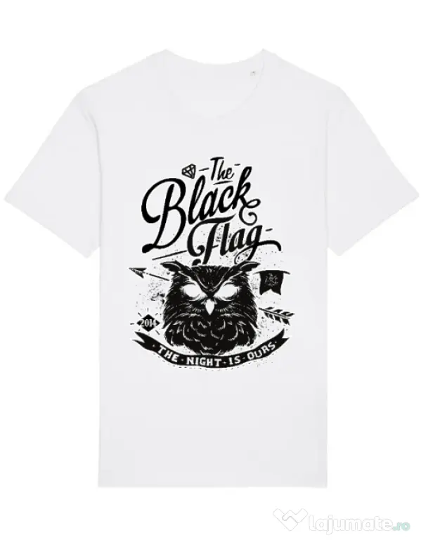 Tricou STANLEY STELLA barbat The black flag owl Alb