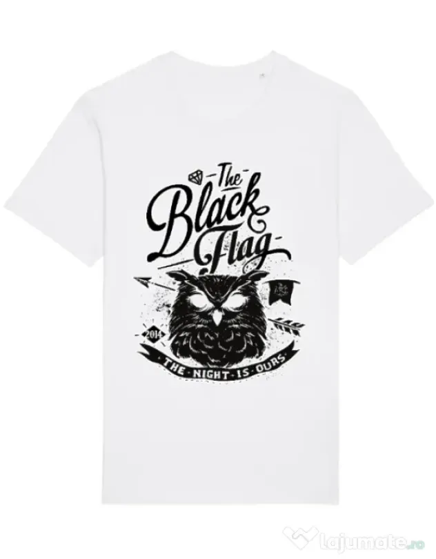 Tricou STANLEY STELLA barbat The black flag owl Alb