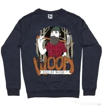 Bluza ADLER barbat Wood you be mine Denim inchis