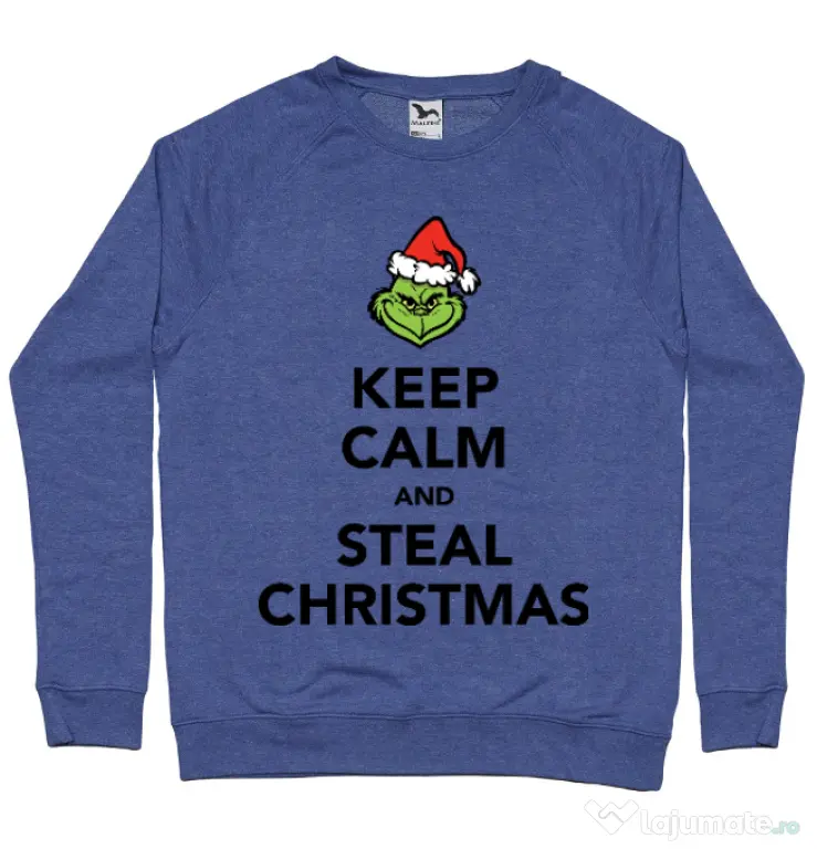 Bluza ADLER barbat Steal Christmas Albastru melanj