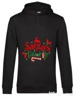 Hoodie barbat cu gluga Santas favorite Negru