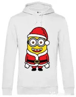 Hoodie barbat cu gluga Santa minions Alb