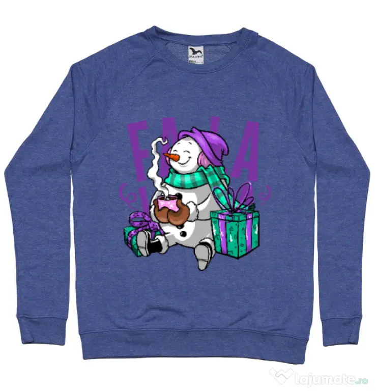 Bluza ADLER barbat Christmas Carol Albastru melanj