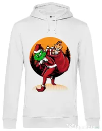 Hoodie barbat cu gluga Grinch stole Christmas Alb