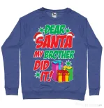 Bluza ADLER barbat My brother did it Albastru melanj
