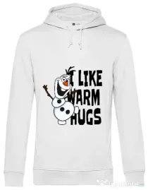 Hoodie barbat cu gluga I like warm hugs Alb
