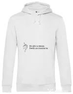 Hoodie barbat cu gluga Nu stiu a dansa Alb