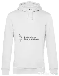 Hoodie barbat cu gluga Nu stiu a dansa Alb