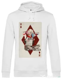Hoodie barbat cu gluga Harley Card Alb
