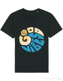 Tricou STANLEY STELLA barbat Good vibes and wave Negru